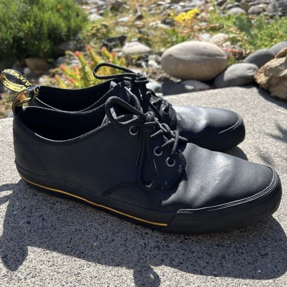 MARTENS Pressler LEATHER Black Greasy Lamper Sneakers Men's